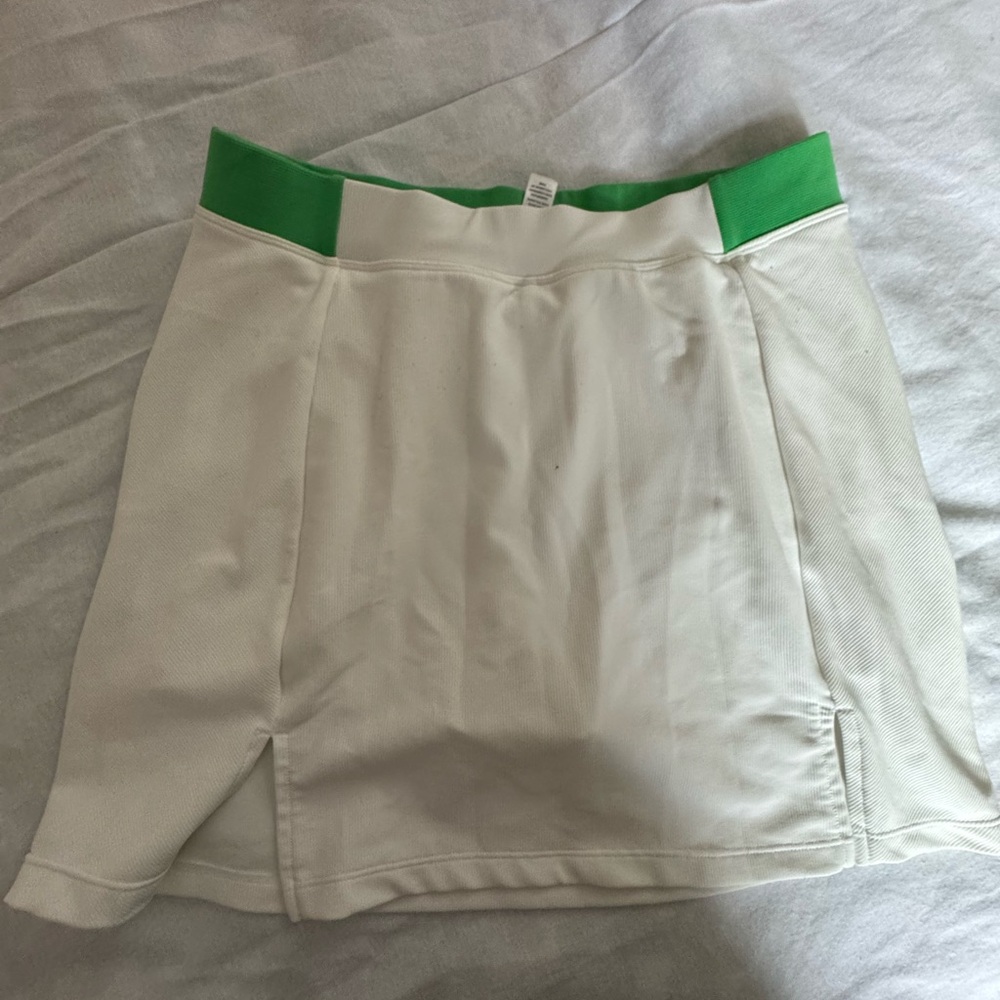 White Skirt with Green Waistband